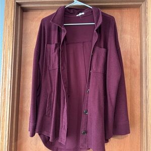 Maurices Burgundy Button-Up Top